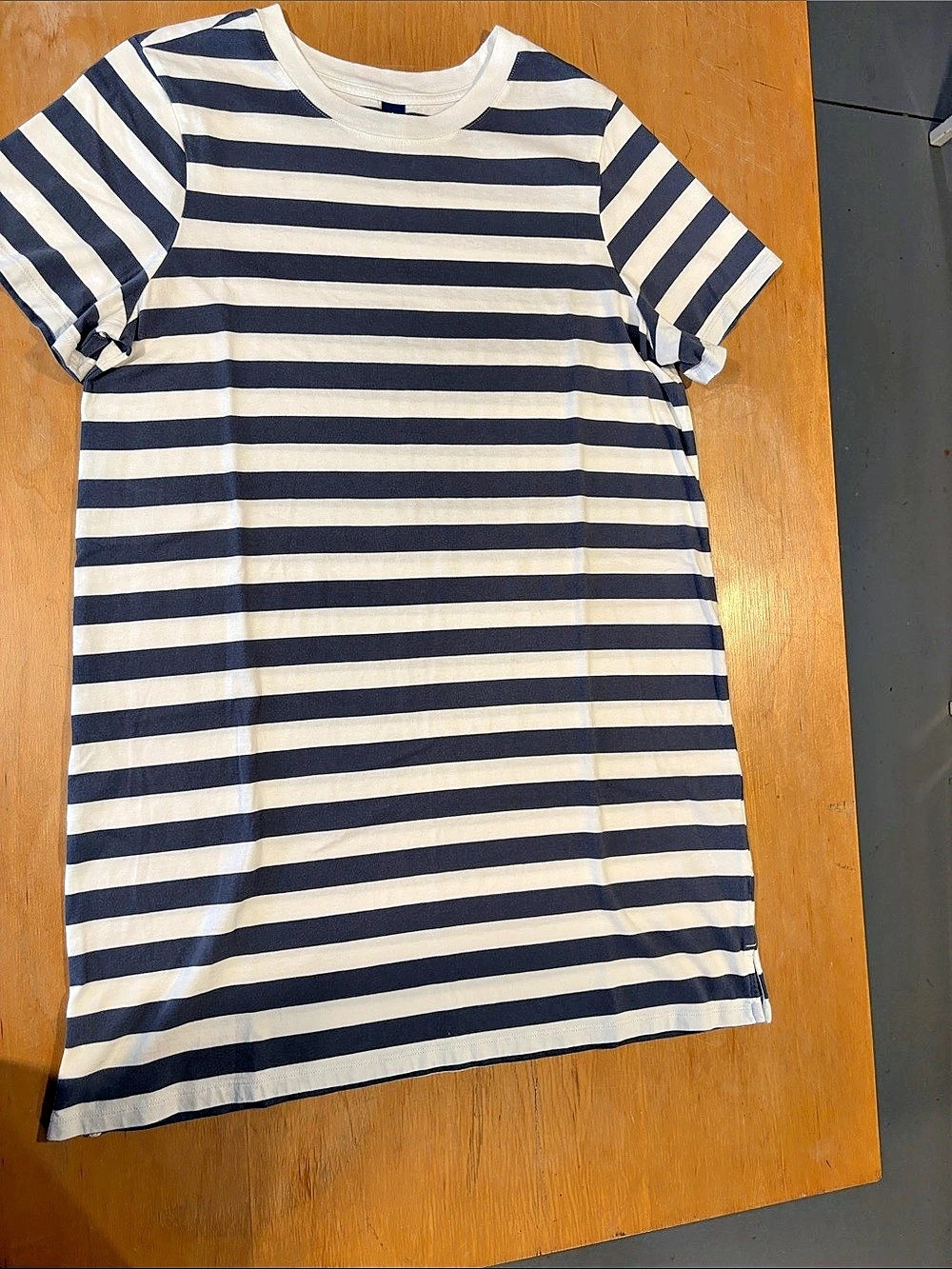 Old Navy ~ Navy Blue Striped Mini Dress Blue & White * Like New